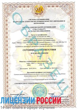Образец сертификата соответствия Ленск Сертификат OHSAS 18001